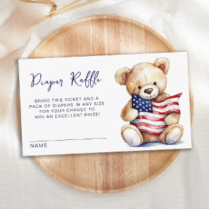 Carte D'accompagnement Baby shower de carafe de l'ours en peluche patriot