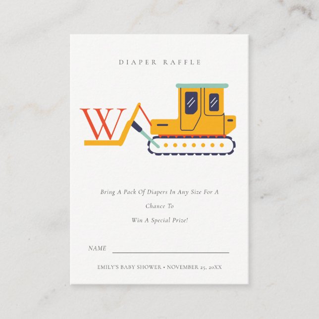 Carte D'accompagnement Baby shower de carafe de monogramme à fourche mign (Devant)