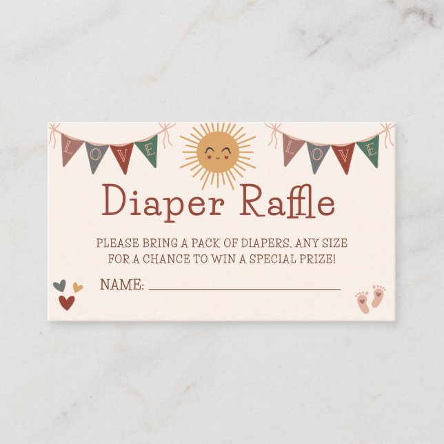 Carte D'accompagnement Baby shower de carafe de plongée Boho Sunshine (Devant)