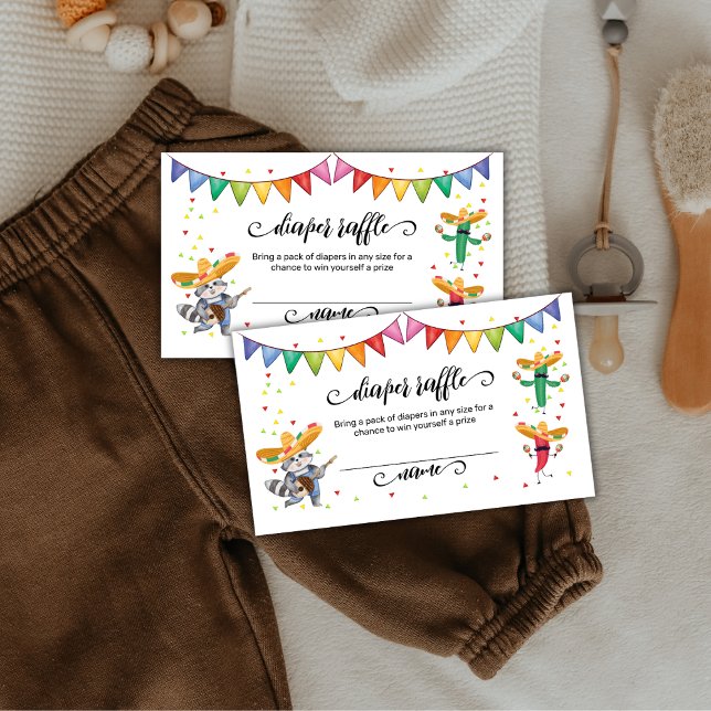 Carte D'accompagnement Baby shower de carafe Fiesta Taco Cactus (Fiesta Taco Cactus Diaper Raffle Baby Shower Enclosure Card)