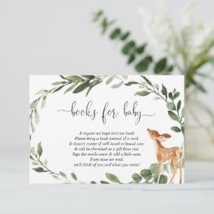 Carte D'accompagnement Baby shower de cerfs eucalyptus vert demande de ré