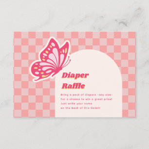 Carte D'accompagnement Baby shower de chapelure rose papillon