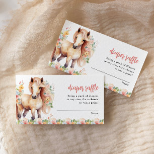 Carte D'accompagnement Baby shower de Cheval Floral Raffle