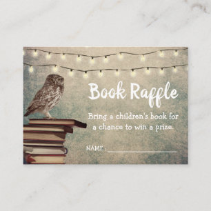 Carte D'accompagnement Baby shower de Chouette vintage Livre Tickets