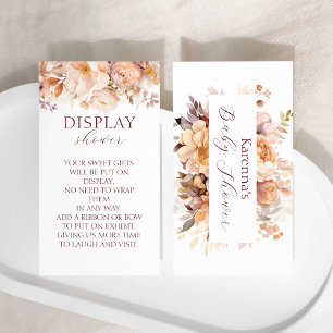 Carte D'accompagnement Baby shower de chute Floral blanc