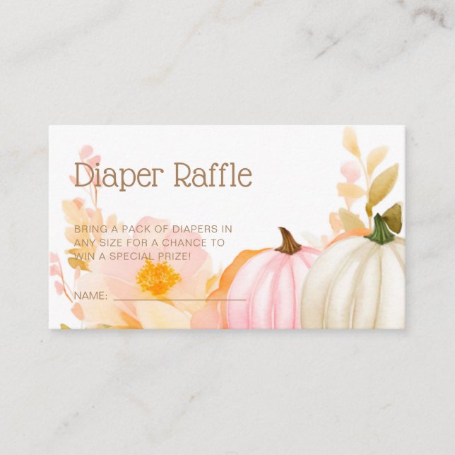 Carte D'accompagnement Baby shower de chute rose Citrouille  de couche Ra (Devant)