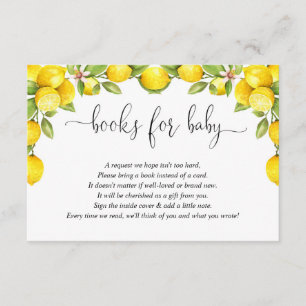 Carte D'accompagnement Baby shower de citron, citron doux réserver enclo
