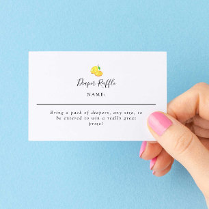 Carte D'accompagnement Baby shower de citron Élégant Filet de couches min