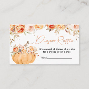 Carte D'accompagnement Baby shower de Citrouille Floral Orange Raffin de