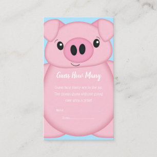 Carte D'accompagnement Baby shower de cochon bleu