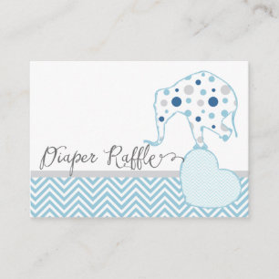 Carte D'accompagnement Baby shower de coeur d'éléphant de billet de