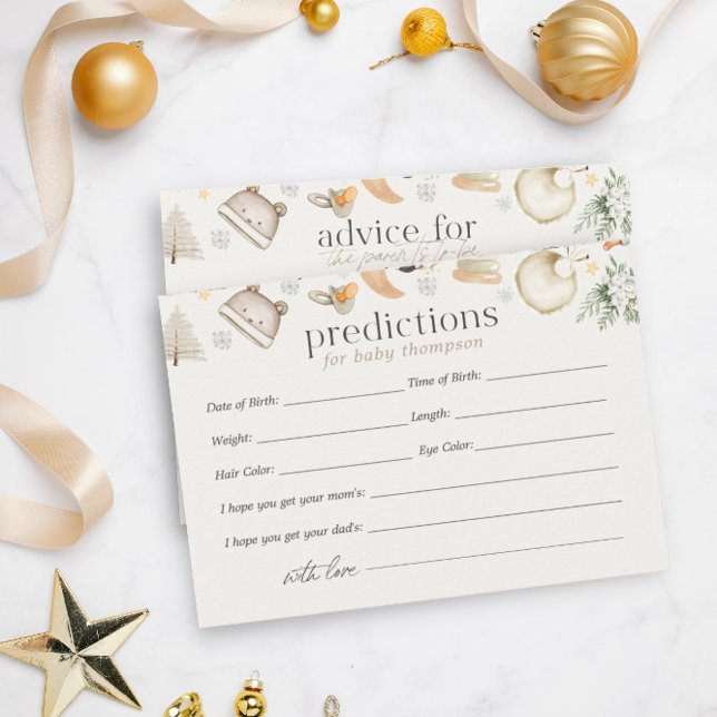 Carte D'accompagnement Baby shower de conseils sur les prévisions neutres (Créateur téléchargé)