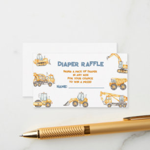 Carte D'accompagnement Baby shower de construction Truck Party