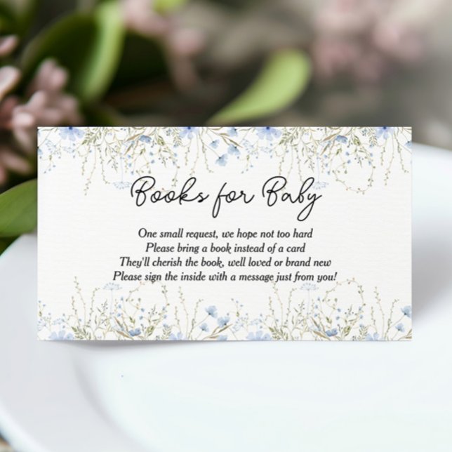 Carte D'accompagnement Baby shower de Cornflower bleu Livres pour bébé (Créateur téléchargé)