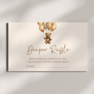 Carte D'accompagnement Baby shower  de couche Brown Boho Teddy