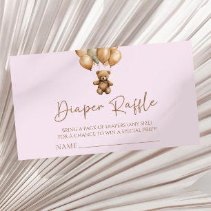 Carte D'accompagnement Baby shower  de couche Brown Boho Teddy