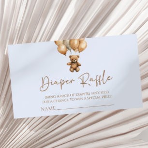 Carte D'accompagnement Baby shower  de couche Brown Boho Teddy