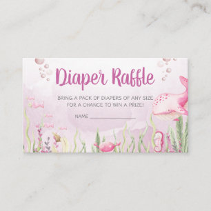 Carte D'accompagnement Baby Shower de couche-culotte sous la mer rose
