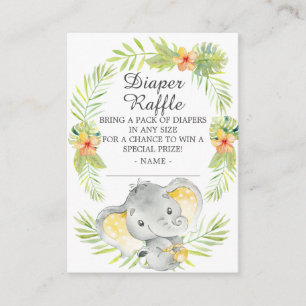 Carte D'accompagnement Baby shower de couche de la Jungle neutre Raffle