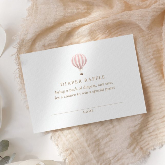 Carte D'accompagnement Baby shower de couches à air chaud rose (Créateur téléchargé)