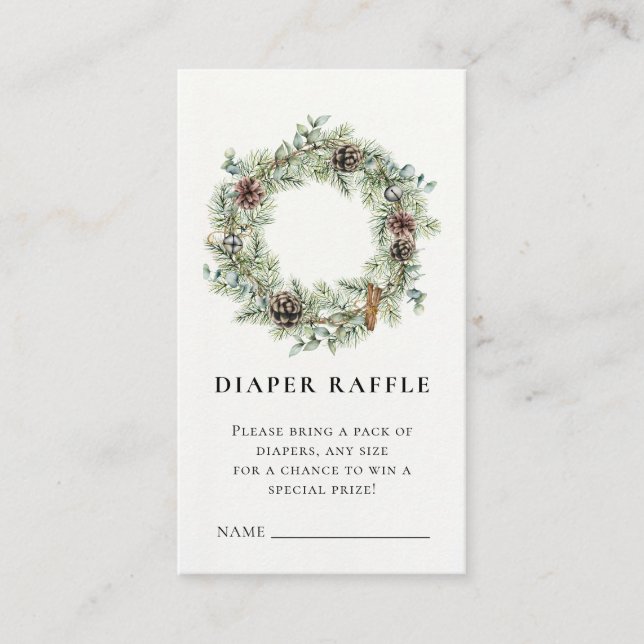 Carte D'accompagnement Baby shower de couronne de Noël (Devant)