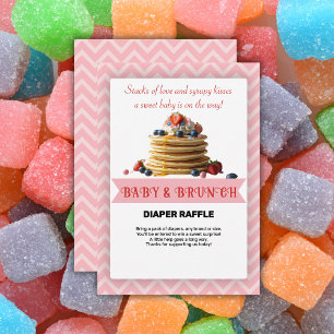 Carte D'accompagnement Baby shower de crêpes de fraise rose pour bébé et