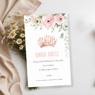 Carte D'accompagnement Baby shower de  de calciné rose Princess Crown