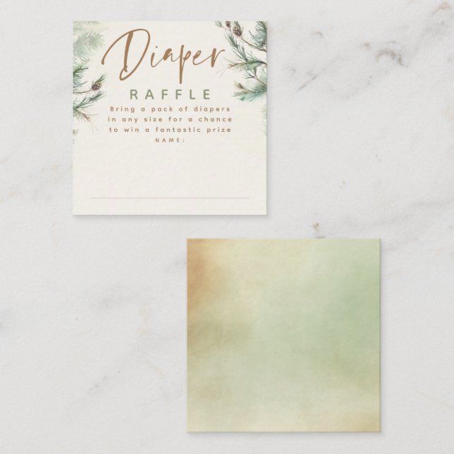 Carte D'accompagnement Baby shower de  de carafe Brown vert (Devant / Derrière)