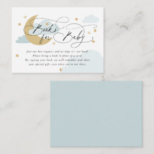 Carte D'accompagnement Baby shower de demande de livre bleu Lune et Stars