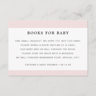 Carte D'accompagnement Baby shower de demande de livre rose vif