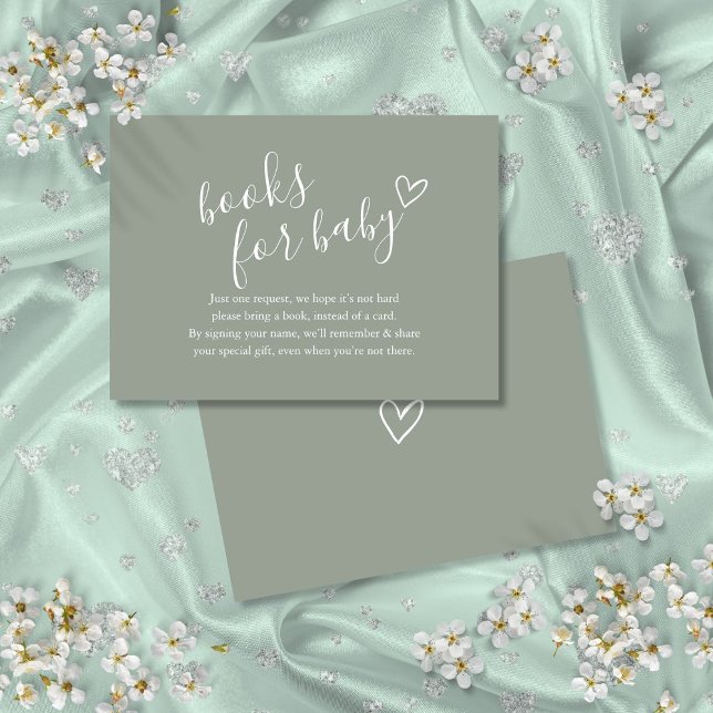 Carte D'accompagnement Baby shower de demande de livres neutres selon le  (Gender Neutral Book Request Baby Shower Enclosure Card)