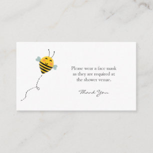 Carte D'accompagnement Baby shower de demande de masque d'abeilles
