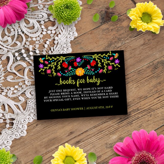 Carte D'accompagnement Baby shower de demande de réservation Florale Fies (Baby Shower Book Request insert card from my Mexican Fiesta Floral collection)