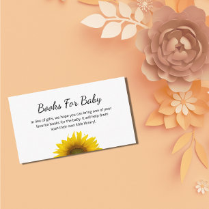 Carte D'accompagnement Baby shower de demande des livres de tournesol mod