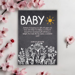 Carte D'accompagnement Baby shower de dessin Chalkboard Baby Spring