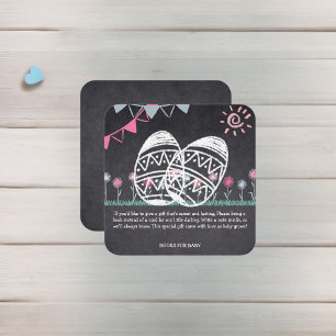 Carte D'accompagnement Baby shower de dessin de tableau de bord des oeufs