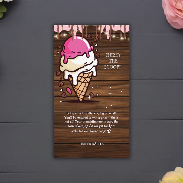 Carte D'accompagnement Baby shower de dessin Rustique moderne de crème gl (Créateur téléchargé)