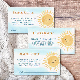 Carte D'accompagnement Baby shower de Diaper Raffle Sun Boy