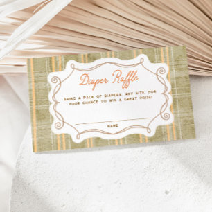 Carte D'accompagnement Baby Shower de Diapers Raffle Citrouille Fantaisis