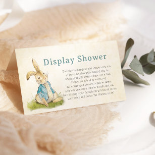 Carte D'accompagnement Baby shower de douche à affichage Peter Rabbit vin