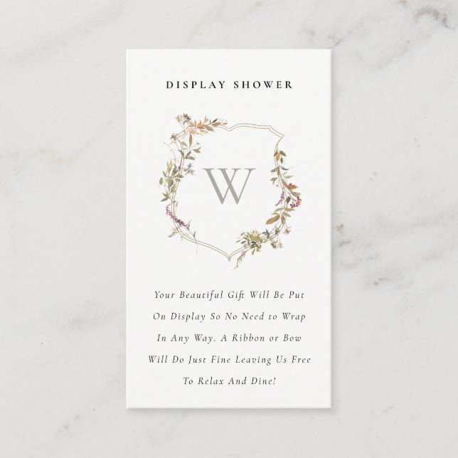 Carte D'accompagnement Baby shower de douche d'affichage en crête Fleur s (Devant)