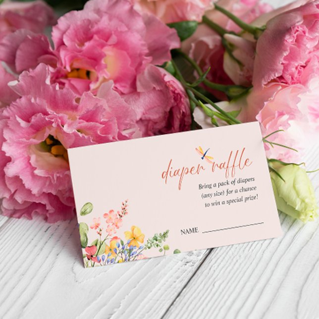 Carte D'accompagnement Baby shower de dragonfly de la fleur de Boho DIAPE (Créateur téléchargé)