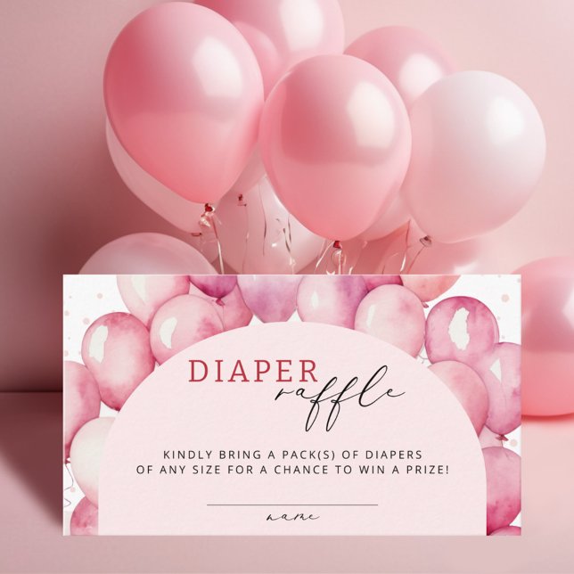 Carte D'accompagnement Baby shower de fille au ballons rose (Créateur téléchargé)