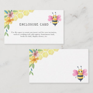 Carte D'accompagnement Baby shower de fille d'abeilles - Texte personnali