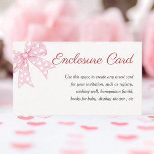 Carte D'accompagnement Baby shower de fille de la ceinture rose personnal