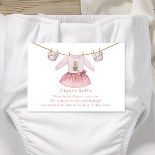 Carte D'accompagnement Baby shower de fille rose au chapeau de Pâques