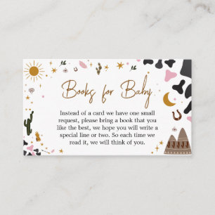 Carte D'accompagnement Baby shower de fille rose de l'Ouest Livres pour b