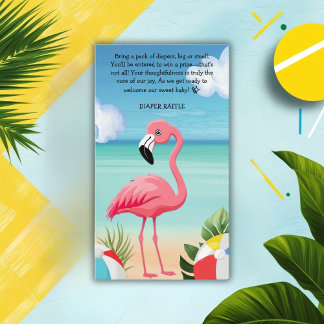 Carte D'accompagnement Baby shower de Flamant rose rose Summer Beach