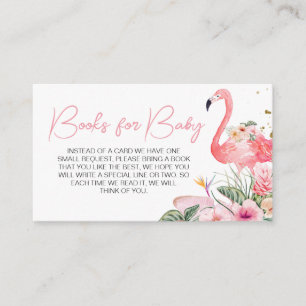 Carte D'accompagnement Baby shower de Flamant rose tropical Livres pour b