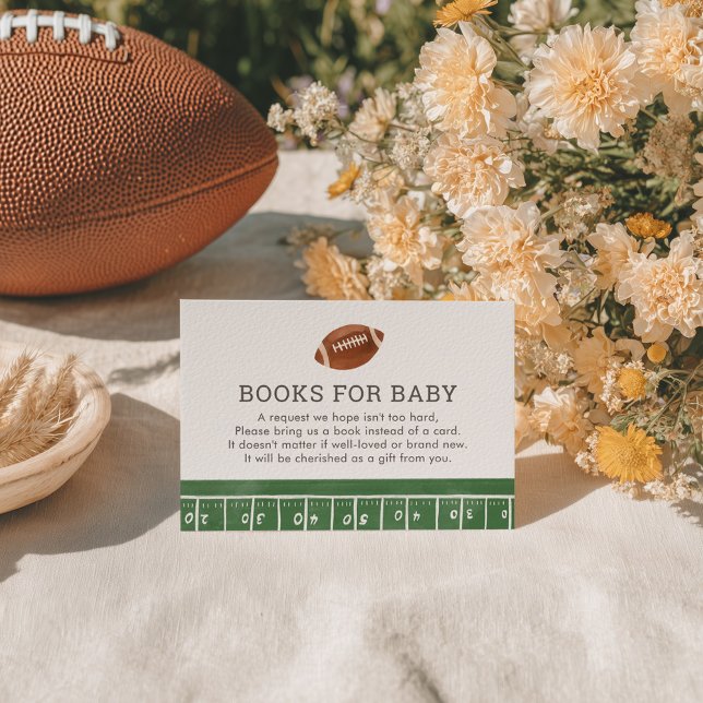 Carte D'accompagnement Baby shower de football Livres pour bébé (Créateur téléchargé)